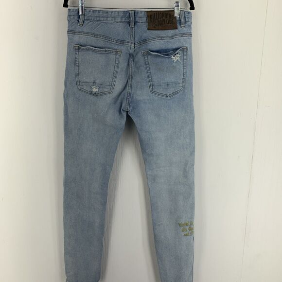 Billionaire Boys Club BBC Mens 32 Infinity Jeans Grunge Embroidered Distressed - Picture 7 of 8